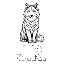Online Created Coloring Page - J.R. Coloring Page and Beautiful Wolf Coloring Page