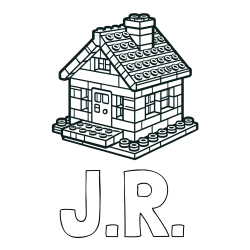 Online Created Coloring Page - J.R. Coloring Page and LEGO House Coloring Page