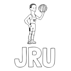 Online Created Coloring Page - JRU Coloring Page and Easy Coloring Page of Basketball Player