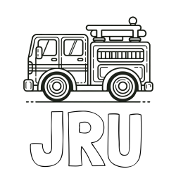 Online Created Coloring Page - JRU Coloring Page and Easy Kids Coloring Page of a Fire Truck