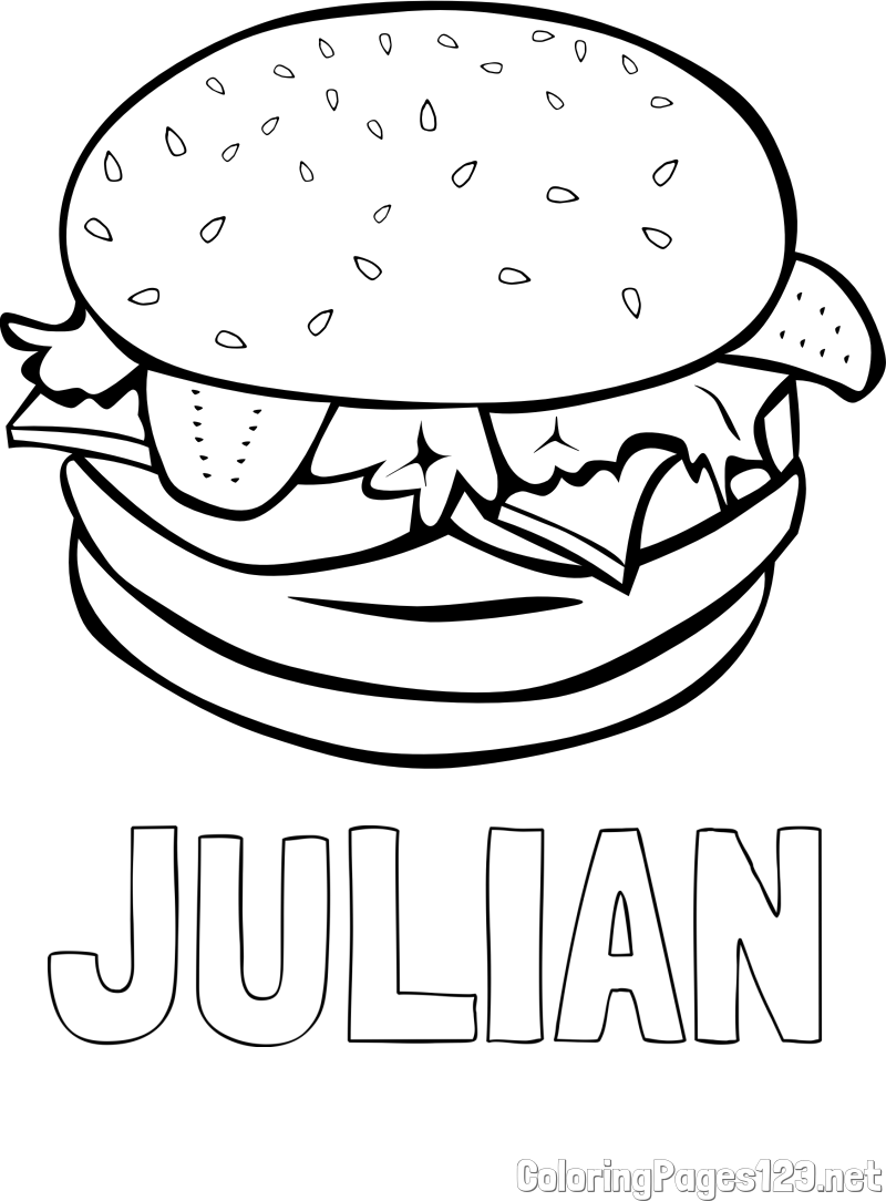 JULIAN Coloring Page and Big Mac Coloring Page for Kids