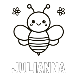 Online Created Coloring Page - JULIANNA Coloring Page and Children's Bee Coloring Page