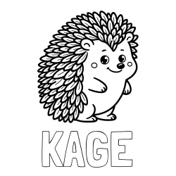 Online Created Coloring Page - KAGE Coloring Page and Cute Hedgehog Coloring Page for Kids