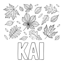 Online Created Coloring Page - KAI Coloring Page and Autumn Leaves Coloring Page
