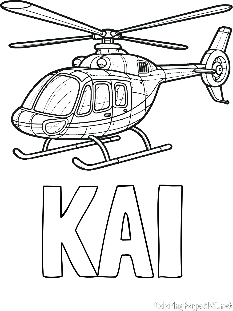 KAI Coloring Page and Coloring Page of a Police Helicopter