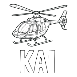 Online Created Coloring Page - KAI Coloring Page and Coloring Page of a Police Helicopter