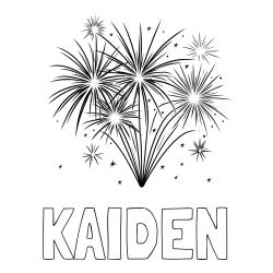 Online Created Coloring Page - KAIDEN Coloring Page and Big Fireworks Coloring Page