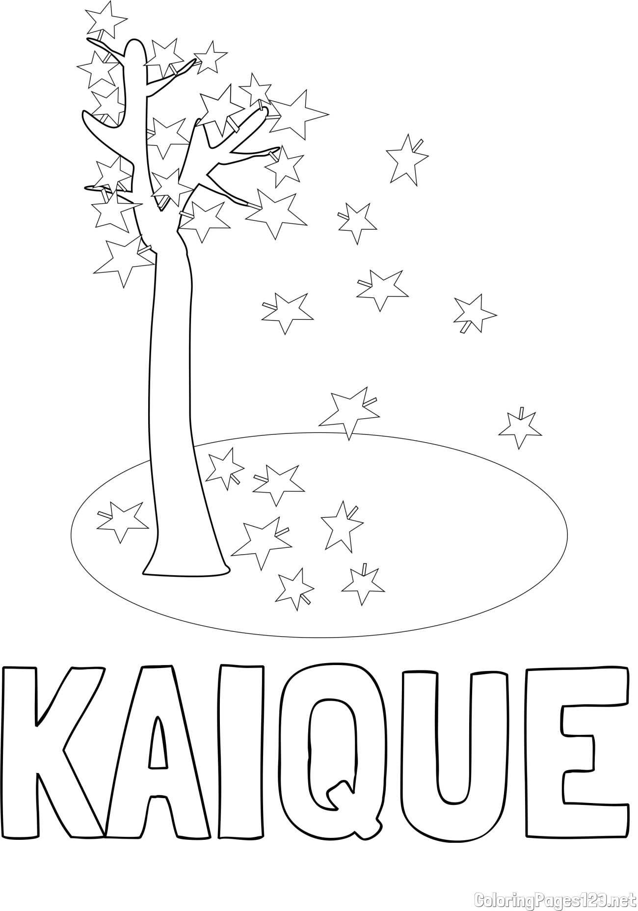KAIQUE Coloring Page and Autumn Tree Coloring Page for Kids