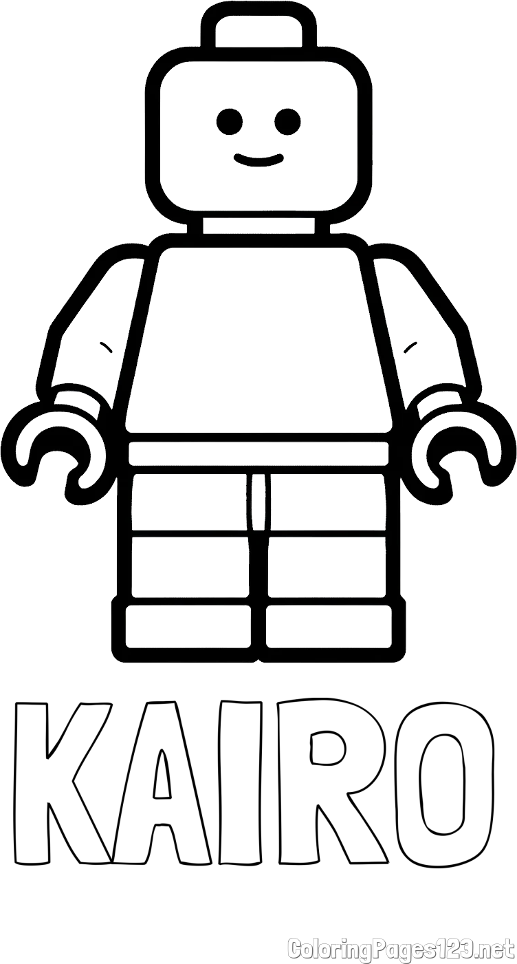 KAIRO Coloring Page and Easy LEGO Character Coloring Page