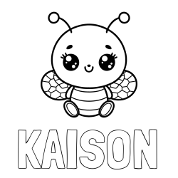 Online Created Coloring Page - KAISON Coloring Page and Children's Coloring Page of a Cute Bee