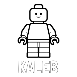 KALEB Coloring Page and Easy LEGO Character Coloring Page