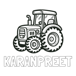 Online Created Coloring Page - KARANPREET Coloring Page and Beautiful Tractor Coloring Page