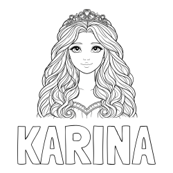 Online Created Coloring Page - KARINA Coloring Page and Princess Coloring Page