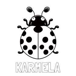 Online Created Coloring Page - KARMELA Coloring Page and Easy Ladybug Coloring Page