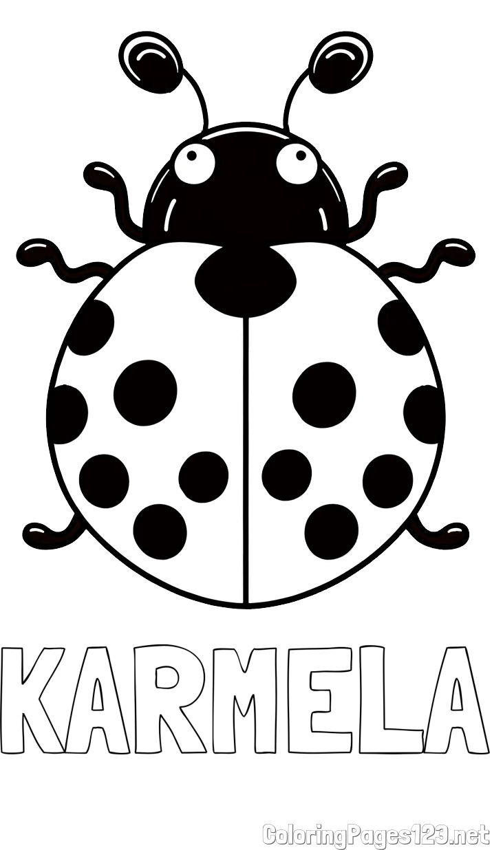 KARMELA Coloring Page and Easy Ladybug Coloring Page