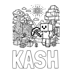 Online Created Coloring Page - KASH Coloring Page alongside Minecraft World Coloring Page