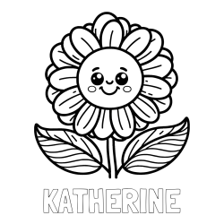 Online Created Coloring Page - KATHERINE Coloring Page alongside Smiling Flower Coloring Page