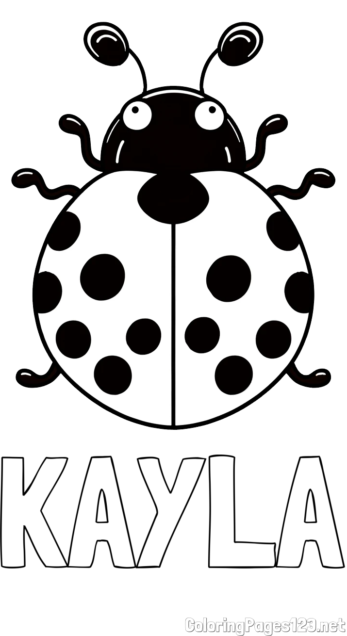 KAYLA Coloring Page and Easy Ladybug Coloring Page