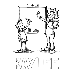 Online Created Coloring Page - KAYLEE Coloring Page and School Coloring Page of a Teacher and a Student