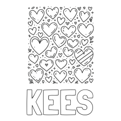 KEES Coloring Page and Children's Coloring Page of Many Hearts
