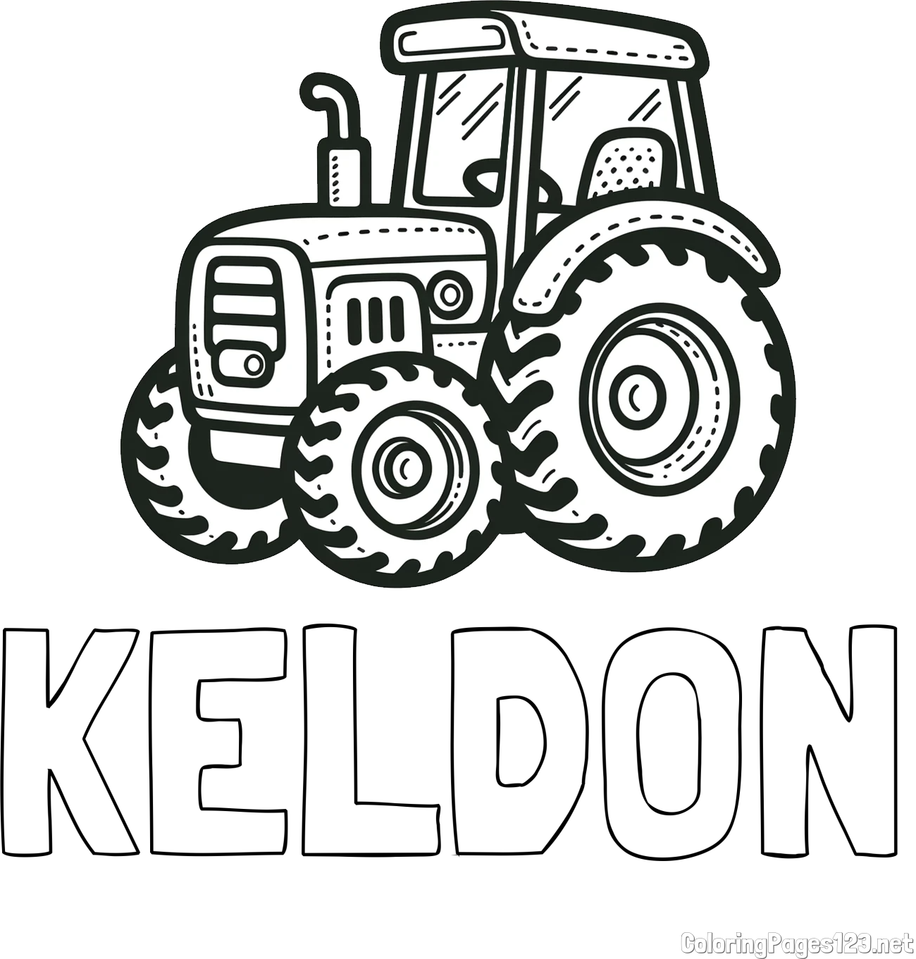 KELDON Coloring Page and Beautiful Tractor Coloring Page
