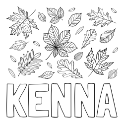 Online Created Coloring Page - KENNA Coloring Page and Autumn Leaves Coloring Page