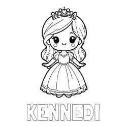 Online Created Coloring Page - KENNEDI Coloring Page and Coloring Page of a Cute Princess