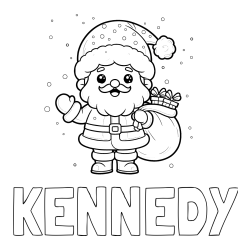 KENNEDY Coloring Page alongside Free Coloring Page of Santa Claus with Presents
