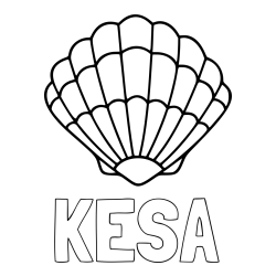 Online Created Coloring Page - KESA Coloring Page and Easy Seashell Coloring Page