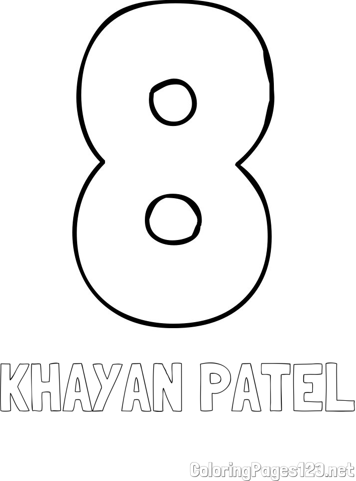 KHAYAN PATEL Coloring Page and Coloring Page of Number Eight (8)