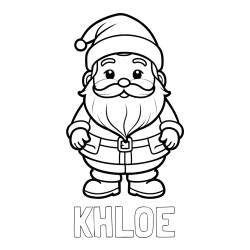 Online Created Coloring Page - KHLOE Coloring Page and Adorable Santa Claus Coloring Page