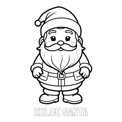 KHLOE SANTA Coloring Page and Adorable Santa Claus Coloring Page