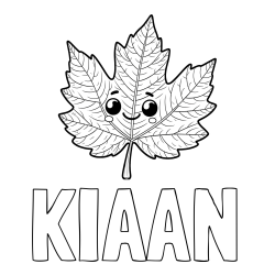 Online Created Coloring Page - KIAAN Coloring Page and Smiling Leaf Coloring Page for Kids