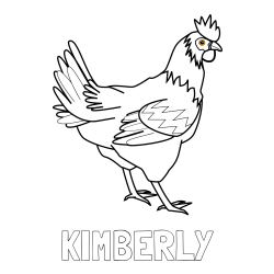 Online Created Coloring Page - KIMBERLY Coloring Page and Coloring Page of a Hen