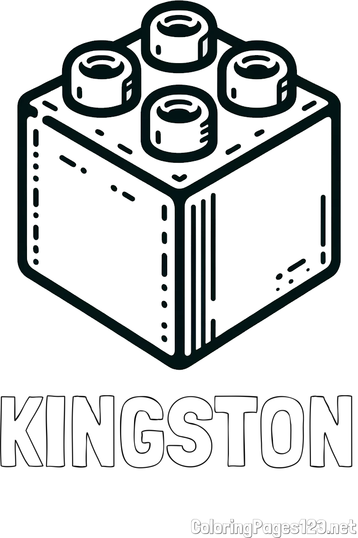 KINGSTON Coloring Page and LEGO Brick Coloring Page