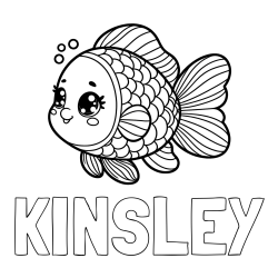 KINSLEY Coloring Page and Coloring Page of a Cute Fish