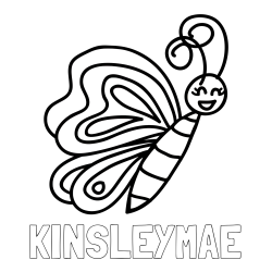 Online Created Coloring Page - KINSLEY-MAE Coloring Page and Simple Butterfly Coloring Page