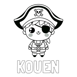 Online Created Coloring Page - KOUEN Coloring Page and Easy Pirate Coloring Page for Kids