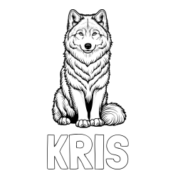 Online Created Coloring Page - KRIS Coloring Page and Beautiful Wolf Coloring Page