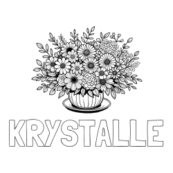 Online Created Coloring Page - KRYSTALLE Coloring Page and Beautiful Bouquet of Flowers Coloring Page