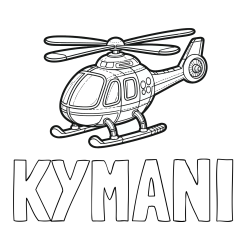 Online Created Coloring Page - KY-MANI Coloring Page and Coloring Page of a Helicopter