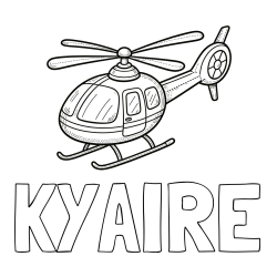 Online Created Coloring Page - KYAIRE Coloring Page and Coloring Page of a Small Helicopter
