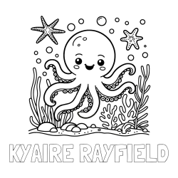 Online Created Coloring Page - KYAIRE RAYFIELD Coloring Page and Coloring Page of a Cute Octopus in the Ocean