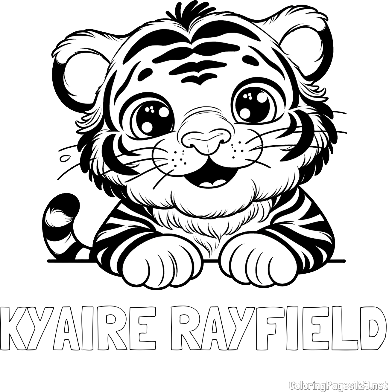 KYAIRE RAYFIELD Coloring Page and Tiger Cub Coloring Page