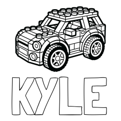Online Created Coloring Page - KYLE Coloring Page and LEGO Car Coloring Page