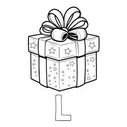 Online Created Coloring Page - L Coloring Page and Christmas Gift Coloring Page