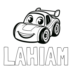 Online Created Coloring Page - LAHIAM Coloring Page and Children's Printable Coloring Page of a Racing Car
