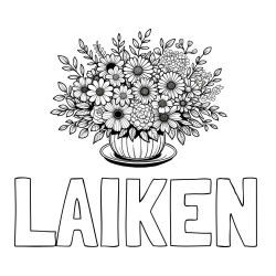 Online Created Coloring Page - LAIKEN Coloring Page and Beautiful Bouquet of Flowers Coloring Page