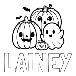 Online Created Coloring Page - LAINEY Coloring Page and Halloween Pumpkin and Ghost Coloring Page