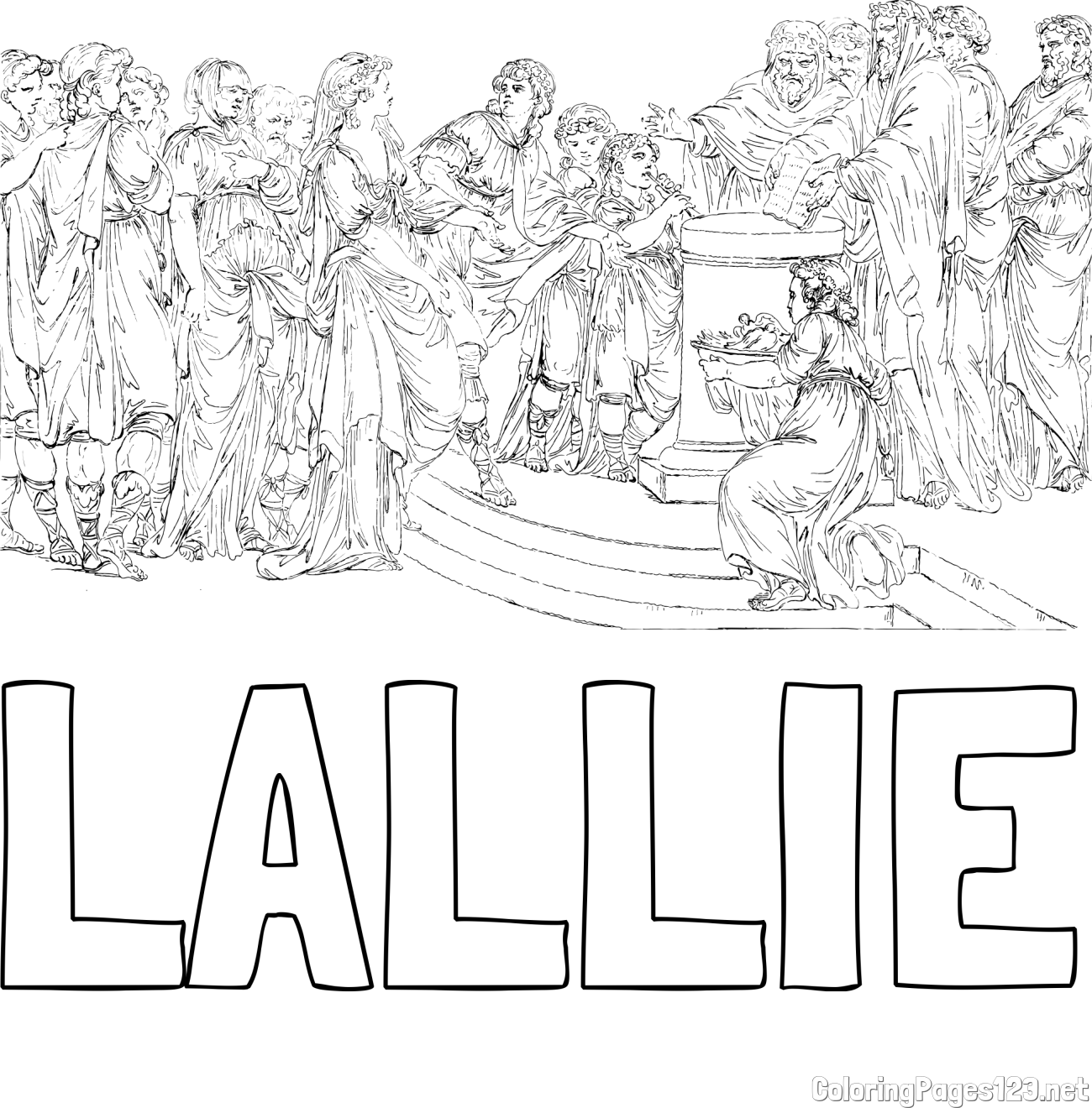 LALLIE Coloring Page and Adult Coloring Page of People